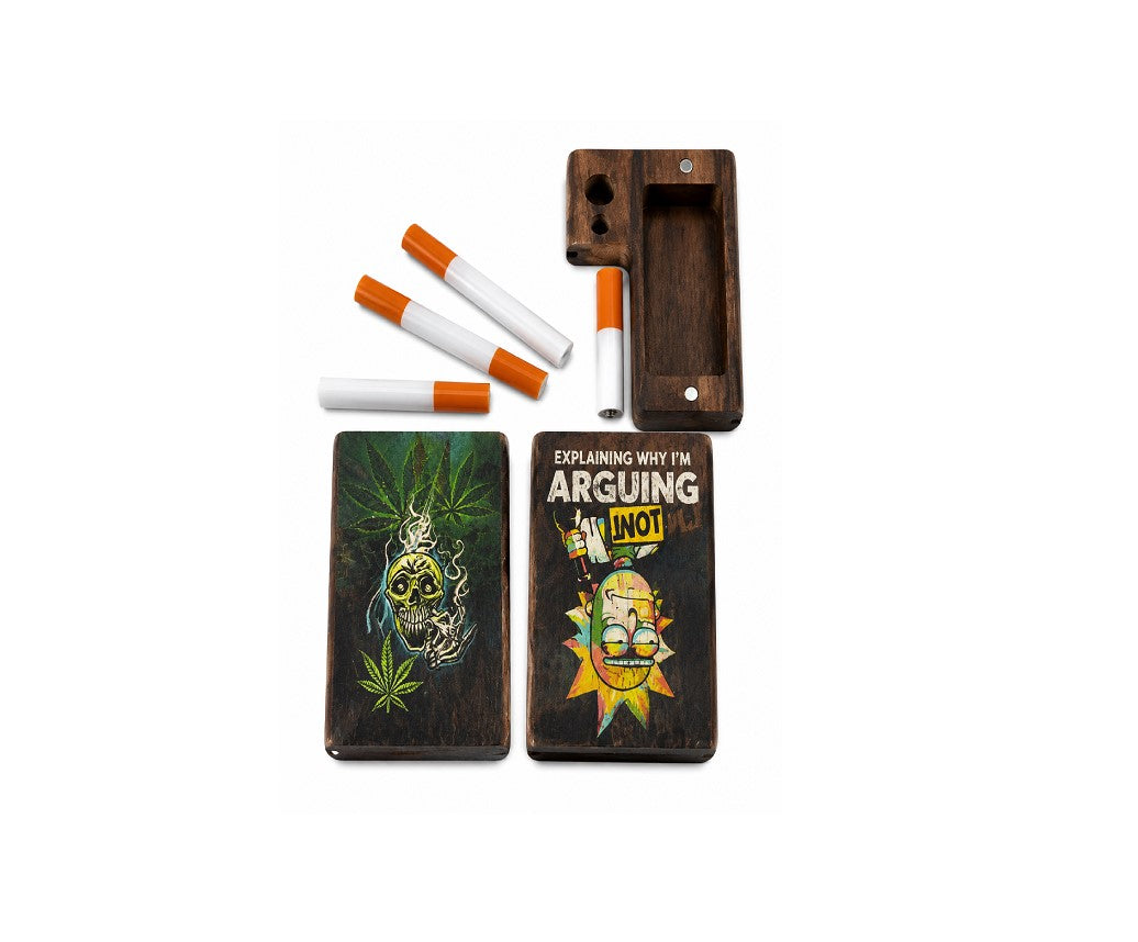 SMALL WOODEN DUG OUT W/ONE HITTER BAG 6CT
