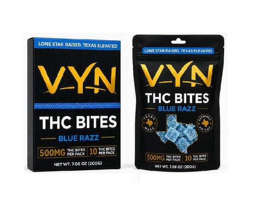 VYN THC BITES GUMY BLUE RAZZ 500MG CT