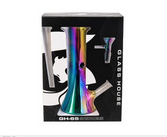 GLASS HOUSE MINI IRIDESCENT BEAKER AQUA