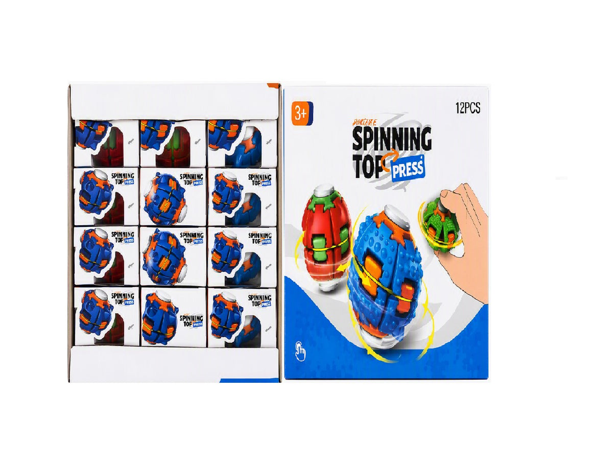 SPINNING TOP PRESS SPINNER BALL 4 COLORS 12CT 777A