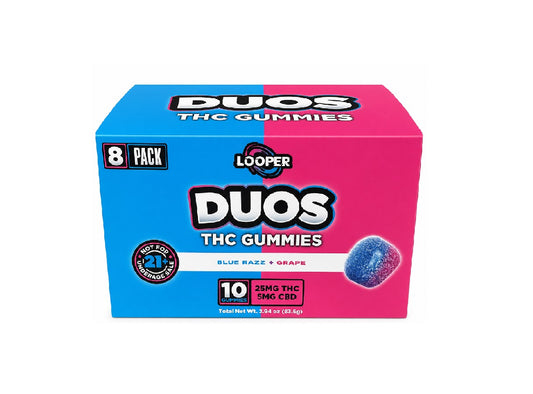 LOOPER DUOS THC GUMMIES BLUE RAZZ + GRAPE 25MG