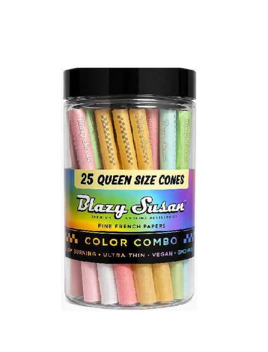BLAZY SUSAN ULTRA THIN PAPER COMBO 25 QUEEN SIZE CONES 50CT