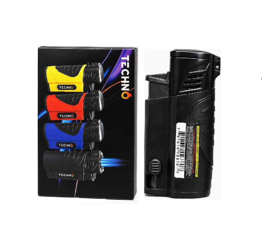 TECHNO TRIPPLE TORCH PUNCH LIGHTER ASSRTD 10870B 12CT