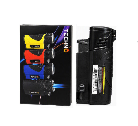 TECHNO TRIPPLE TORCH PUNCH LIGHTER ASSRTD 10870B 12CT