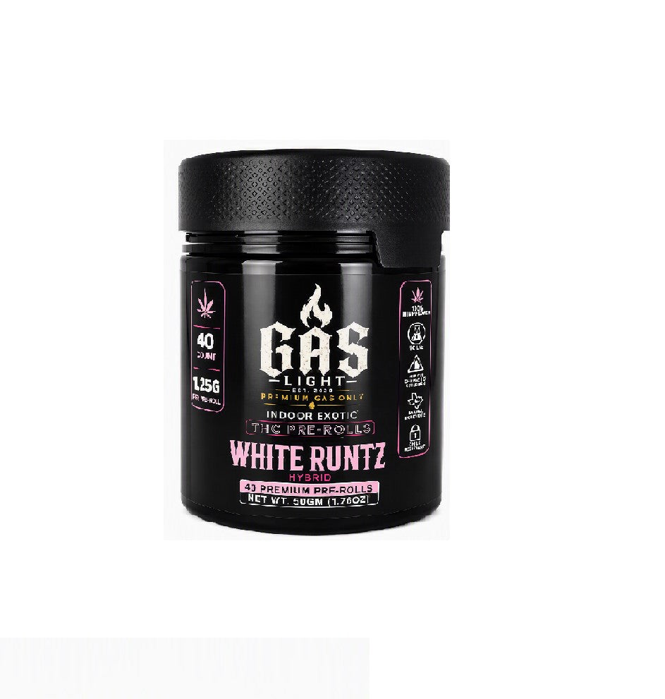 GAS LIGHT EXOTIC THC PROLL WHITE RUNTZ HYBD JAR 50GM 40CT