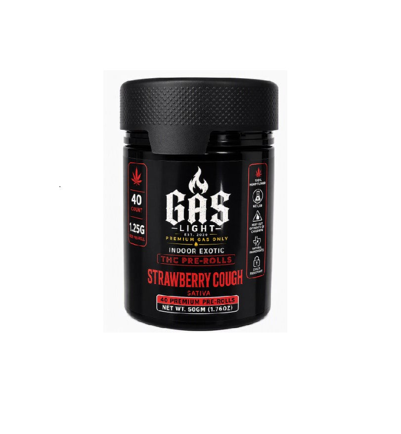 GAS LIGHT EXOTIC THC PROLL STRWBERY COUGH STVA JAR 50GM 40CT