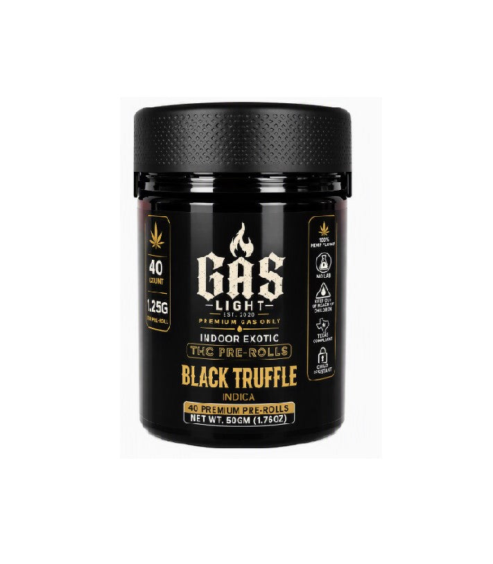 GAS LIGHT EXOTIC THC PROLL BLACK TRUFFLS STVA JAR 50GM 40CT