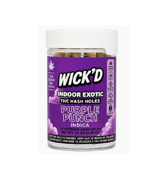 WICK'D EXOTIC THC HASH HOLE PURPLE PUNCH IN JARD 2.5GM 10CT