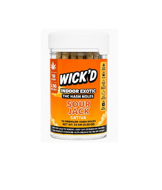 WICK'D EXOTIC THC HASH HOLE SOUR JACK STVA JAR 2.5GM 10CT