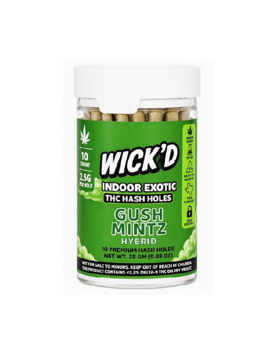WICK'D EXOTIC THC HASH HOLE GUSH MINTZ HYBD JAR 2.5GM 10CT