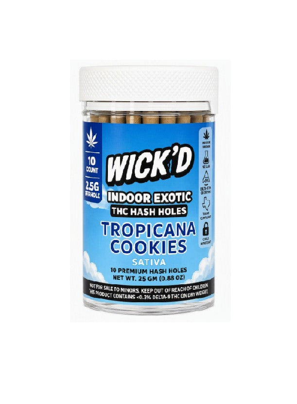 WICK'D EXOTIC THC HASH HOLE TROPICANA COOKIES JAR 2.5GM 10CT