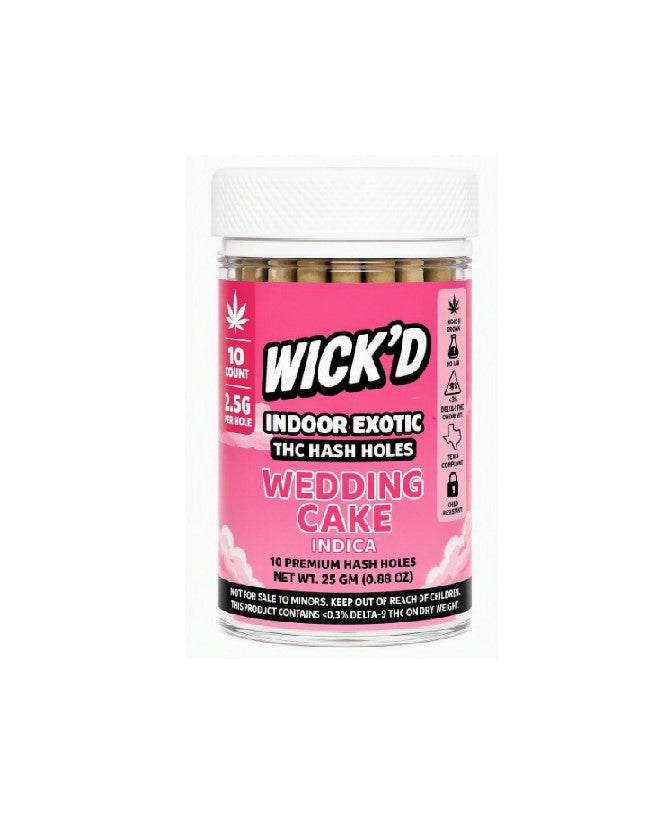 WICK'D EXOTIC THC HASH HOLE WEDDING CAKE IND JAR 2.5GM 10CT