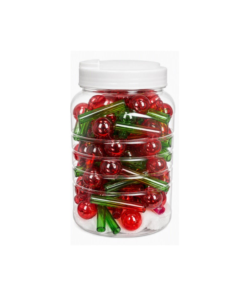 OIL BURNER 4INCH RED GREEN 60CT JAR