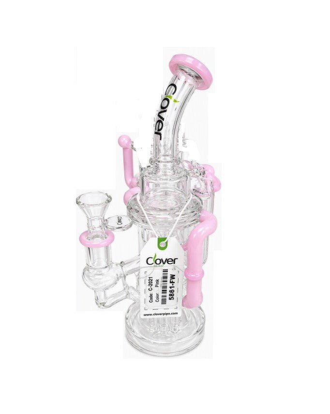 WP CLOVER GLASS HEAVY RECYCLER PINK 5861-FW 11"