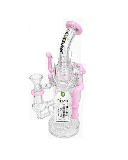 WP CLOVER GLASS HEAVY RECYCLER PINK 5861-FW 11"