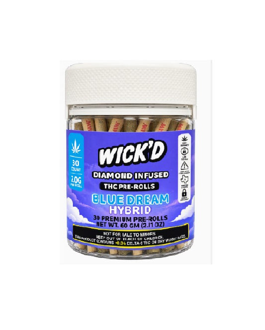 WICK'D DIMND THC PROLL BLUE DREAM HYBD JAR 60GM 30CT