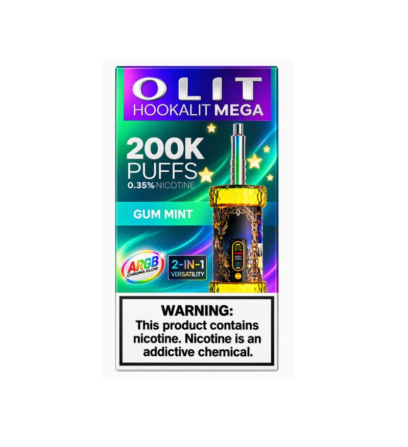 OLIT HOOKAHLIT MEGA 2IN1 GUM MINT 200K
