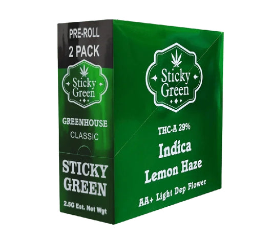 STICKY GREEN GREEN HOUSE PROLL INDICA LEMON HAZE 2.5GM