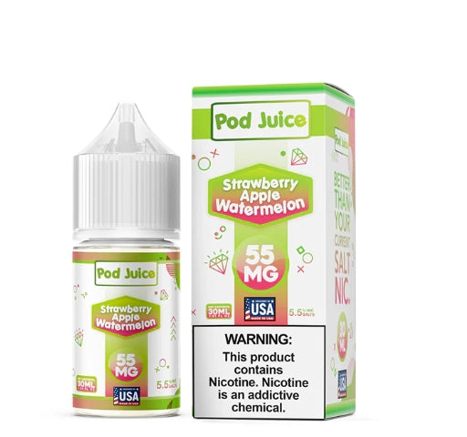 POD JUICE STRWBRY APPLE WTRMLON 55MG 30ML