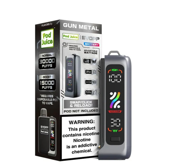 SVOPP POD JUICE GUN METAL BATTERY 30K