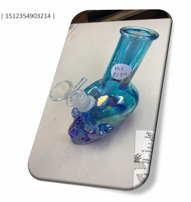 WATERPIPE SKULL SHAPE BASE METALLIC 7"