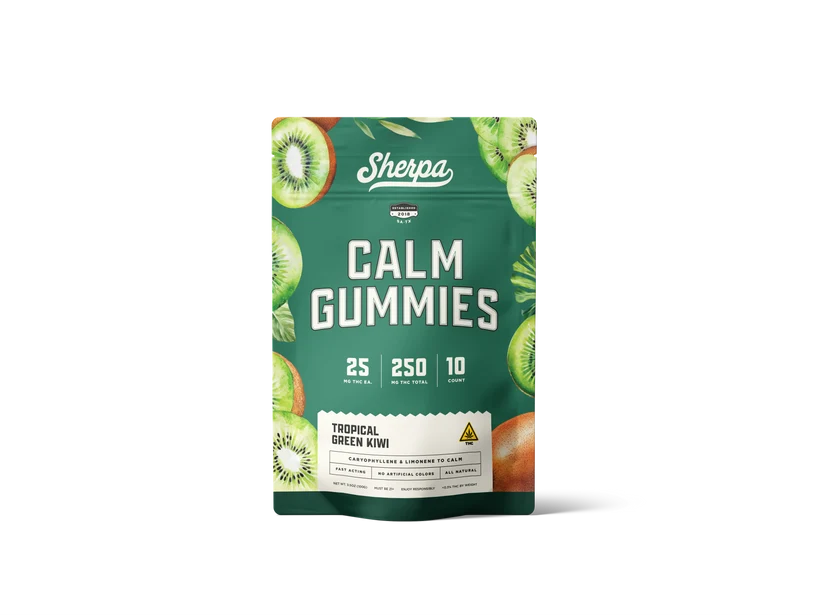 SHERPA THC CALM GUMY TROPICAL GREEN KIWI 25MG 10CT