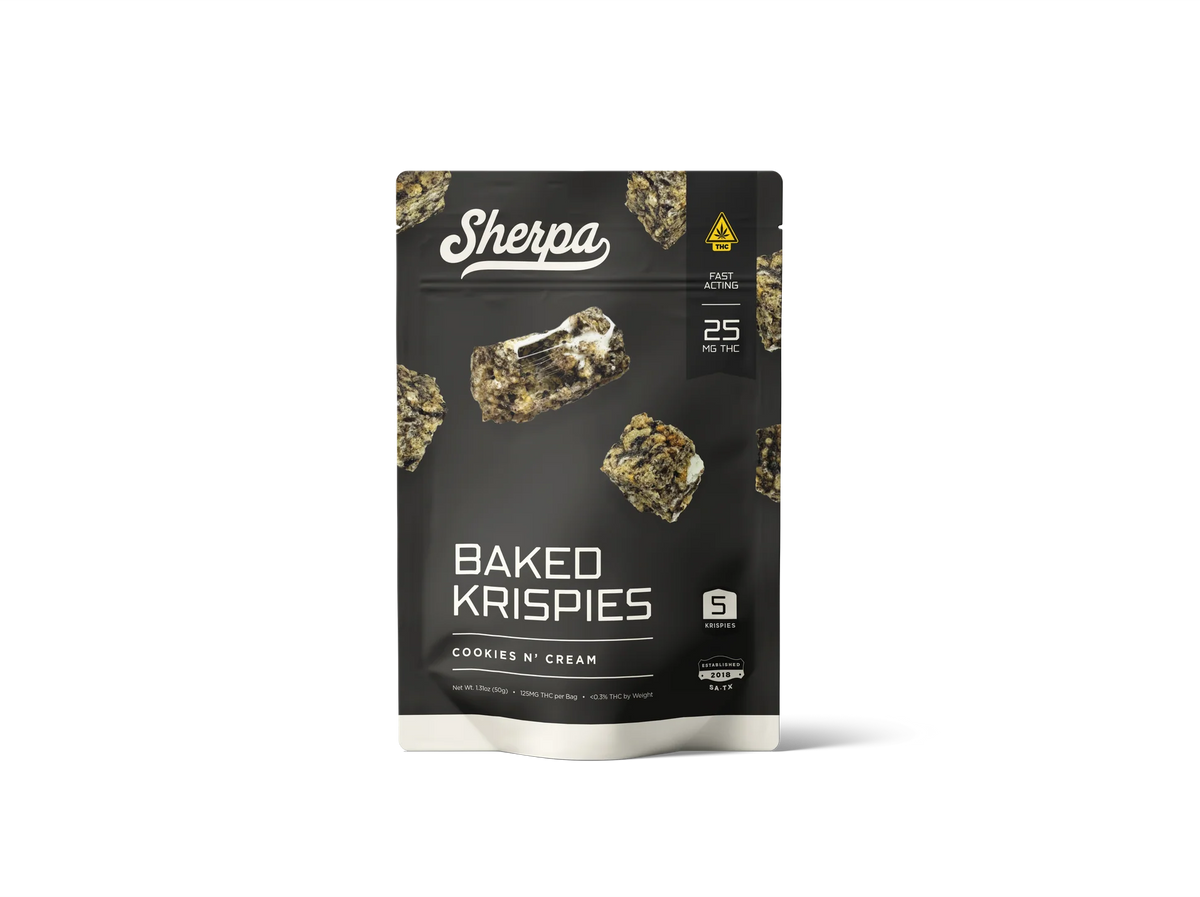 SHERPA THC BAKED KRISPIES COOKIES N CREAM 125MG 5CT