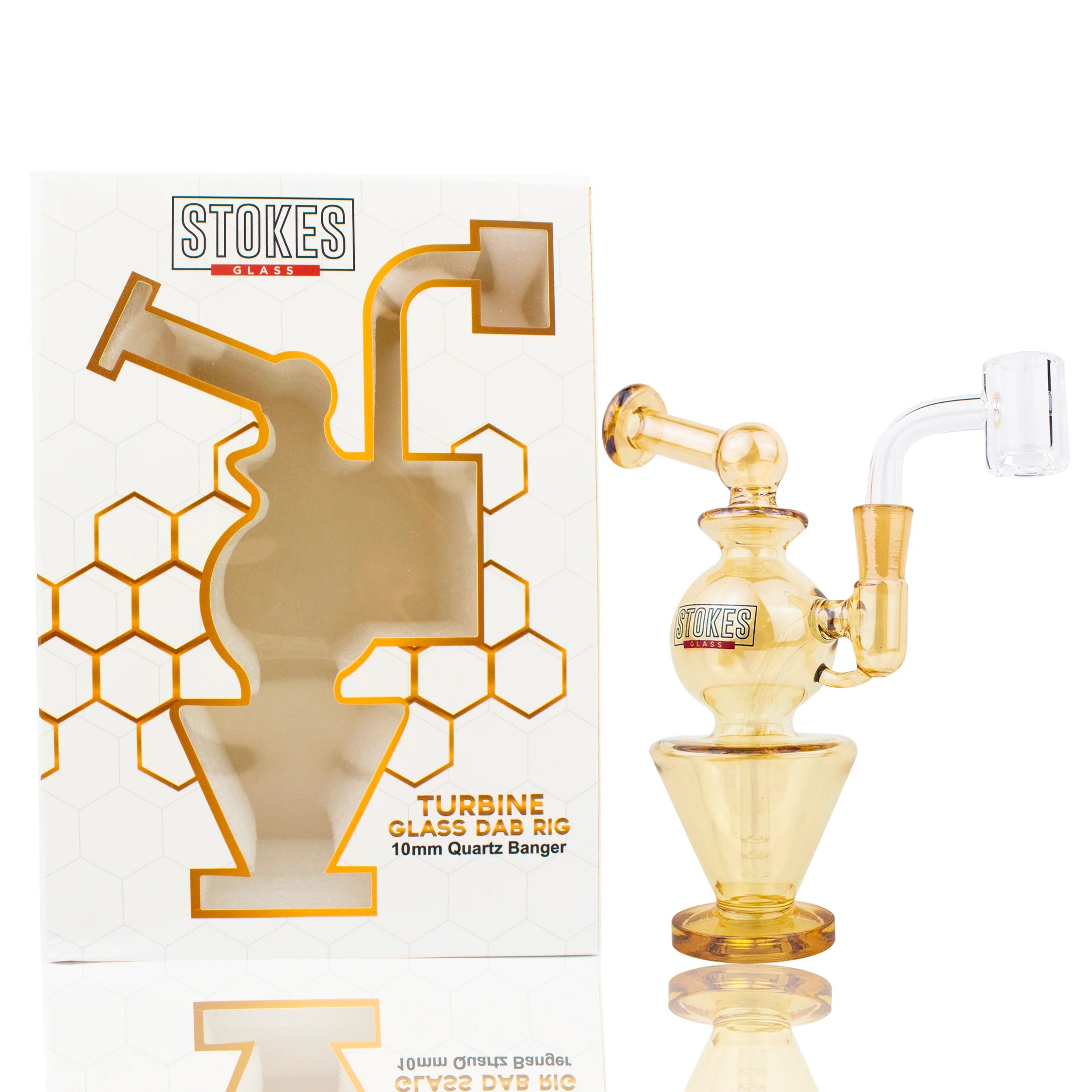 STOKES TURBINE GLASS DAB RIG QUATZ BANGER 10MM