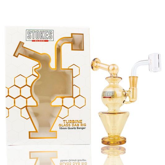 STOKES TURBINE GLASS DAB RIG QUATZ BANGER 10MM