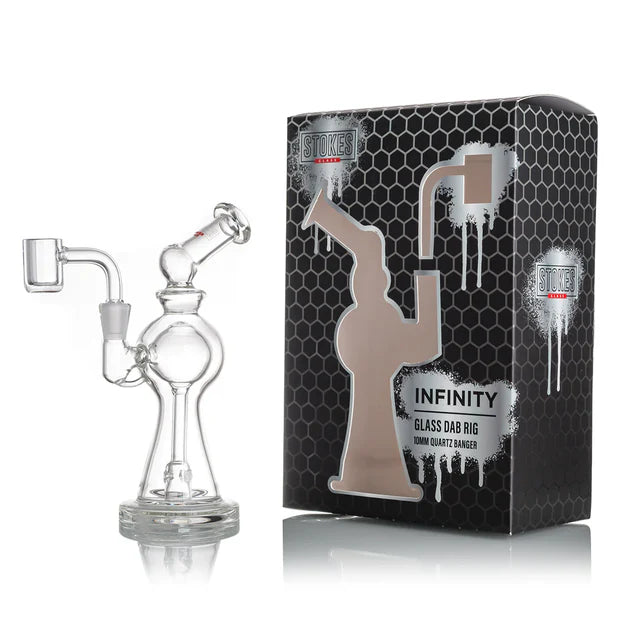 STOKES GLASS INFINITY 4.7" DAB RIG QUATZ BANGER 10MM