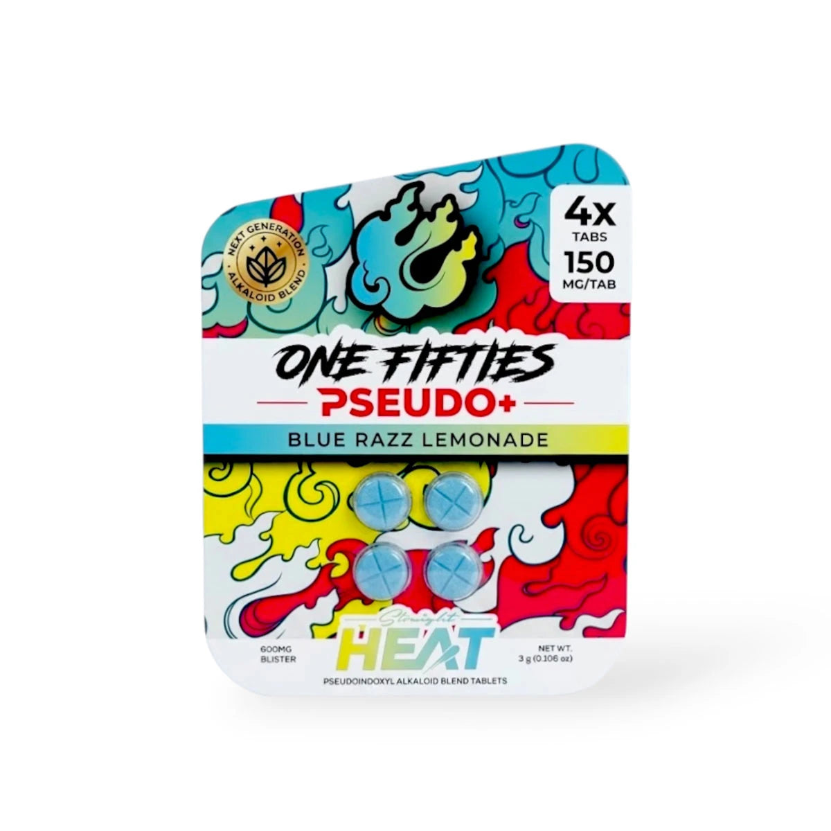 ONE FIFTIES PSEUDO PLUS BLUE RAZZ LEMNADE 150MG 4CT