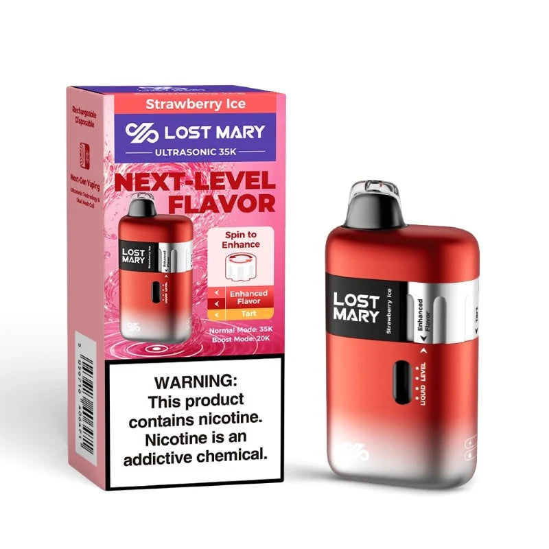 LOST MARY ULTRASONIC 35K|LOST MARY ULTRASONIC STRAWBERRY ICE 35K|5056716406471|Pack Of 5