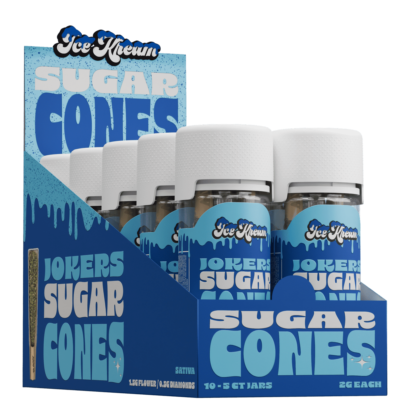 ICE KREAM THCA FLWR PROLL JOKERS CONES JAR STVA 2GM 5CT