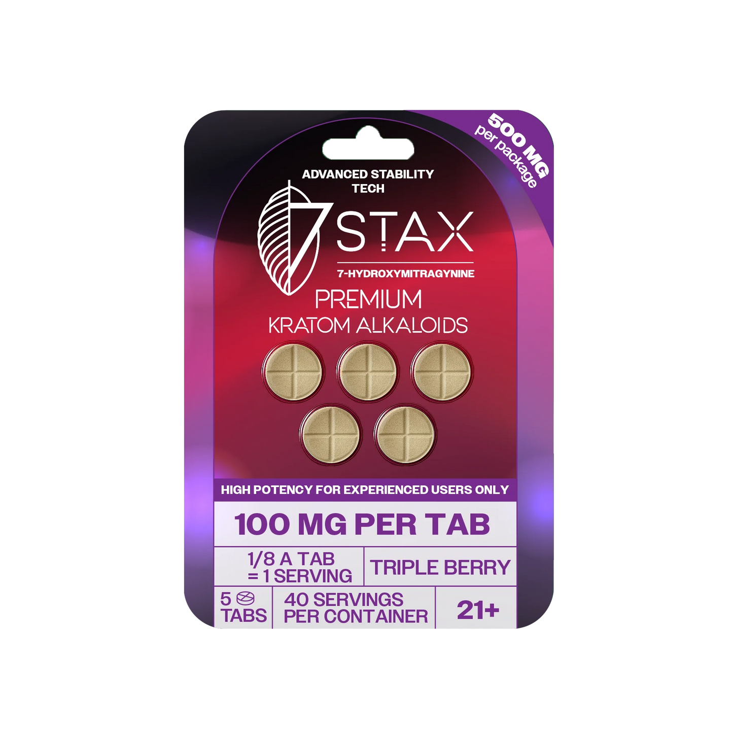 7STAX 7 HYDROXY TRIPPLE BERRY 500MG 5CT