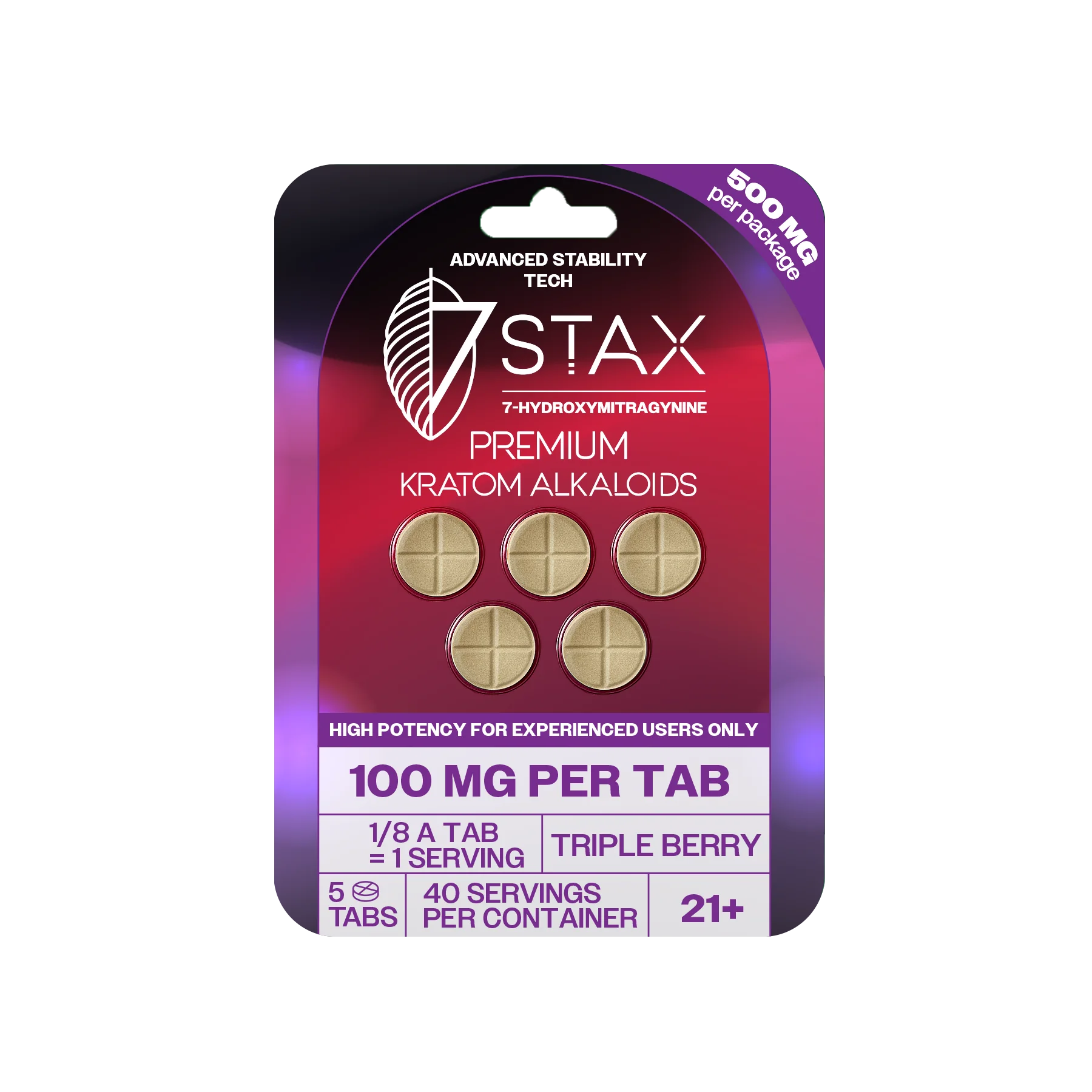 7STAX 7 HYDROXY TRIPPLE BERRY 500MG 5CT
