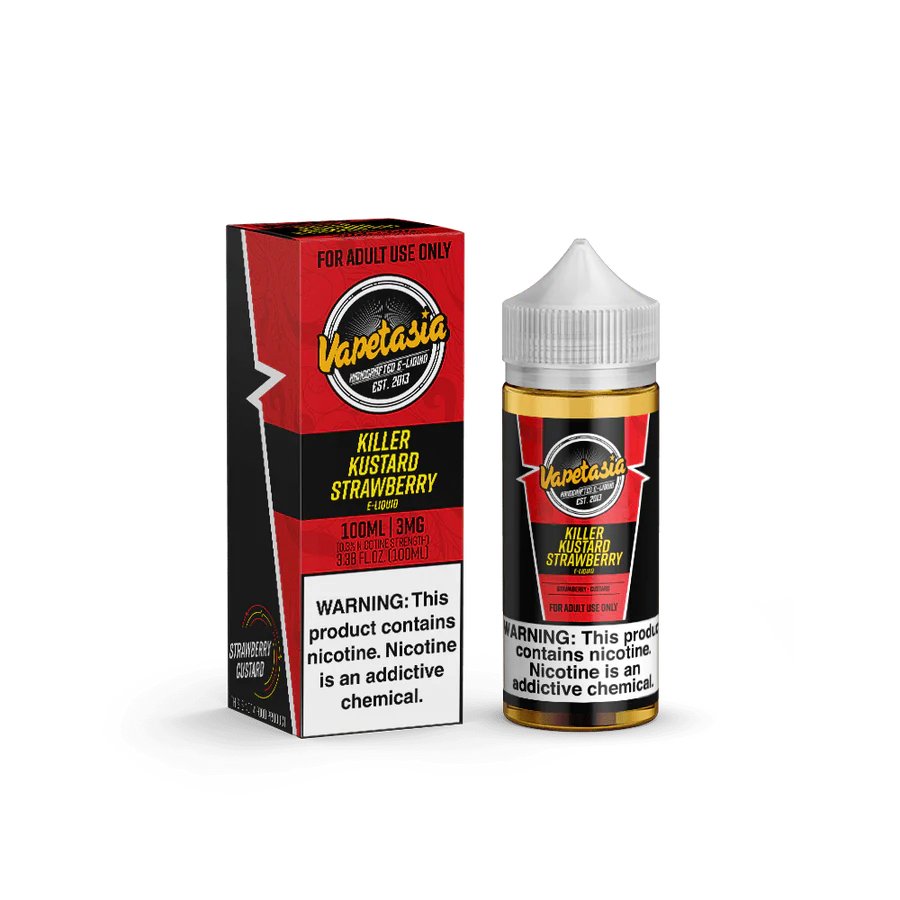 VAPETASIA  KILLER KUSTARD STRWBRY 100ML 3MG