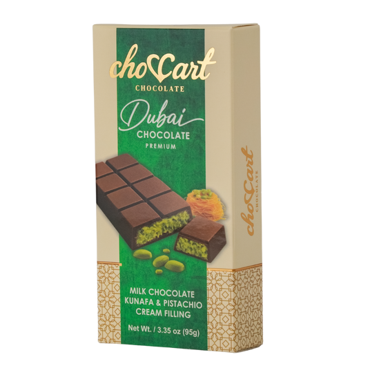 CHOCCART MILK CHOCOLATE KUNAFA FLILINGE 95GM