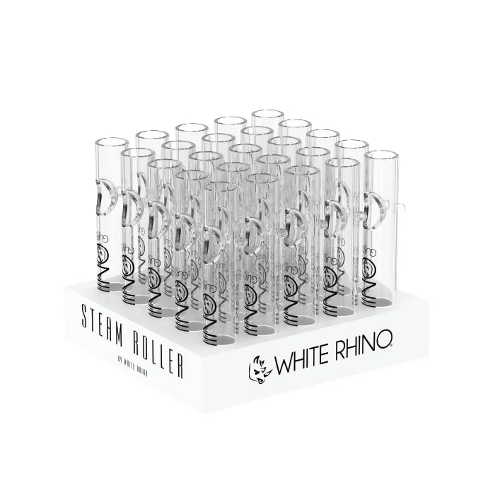 WHITE RHINO GLASS STEAM ROLLER 25CT