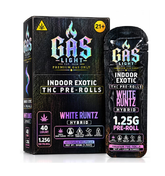 GAS LIGHT EXOTIC THC PROLL WHITE RUNTZ HYBD 1.25GM 40CT