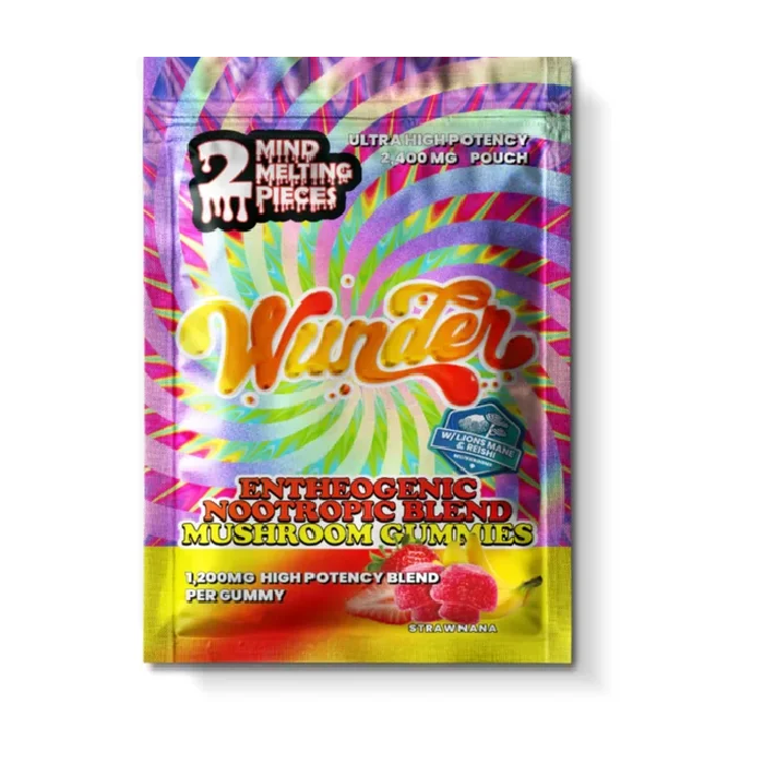 WUNDER ENTHEOGENIC MSHRM GUMY STRAWNANA 2400MG