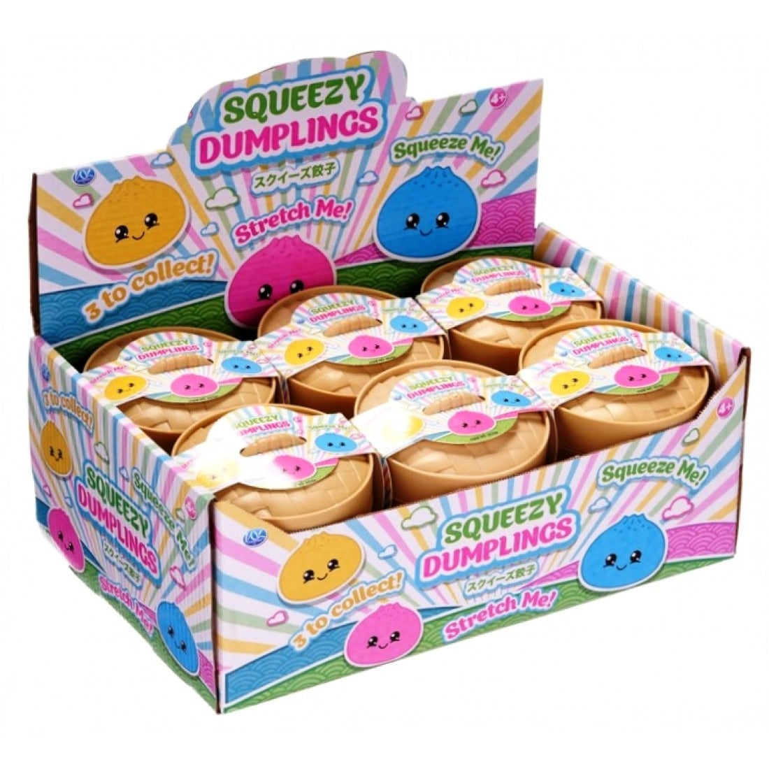 SQYUEEZY FIDGET DUMPLING TOY RAINBOW COLOR SD REGULR 12CT