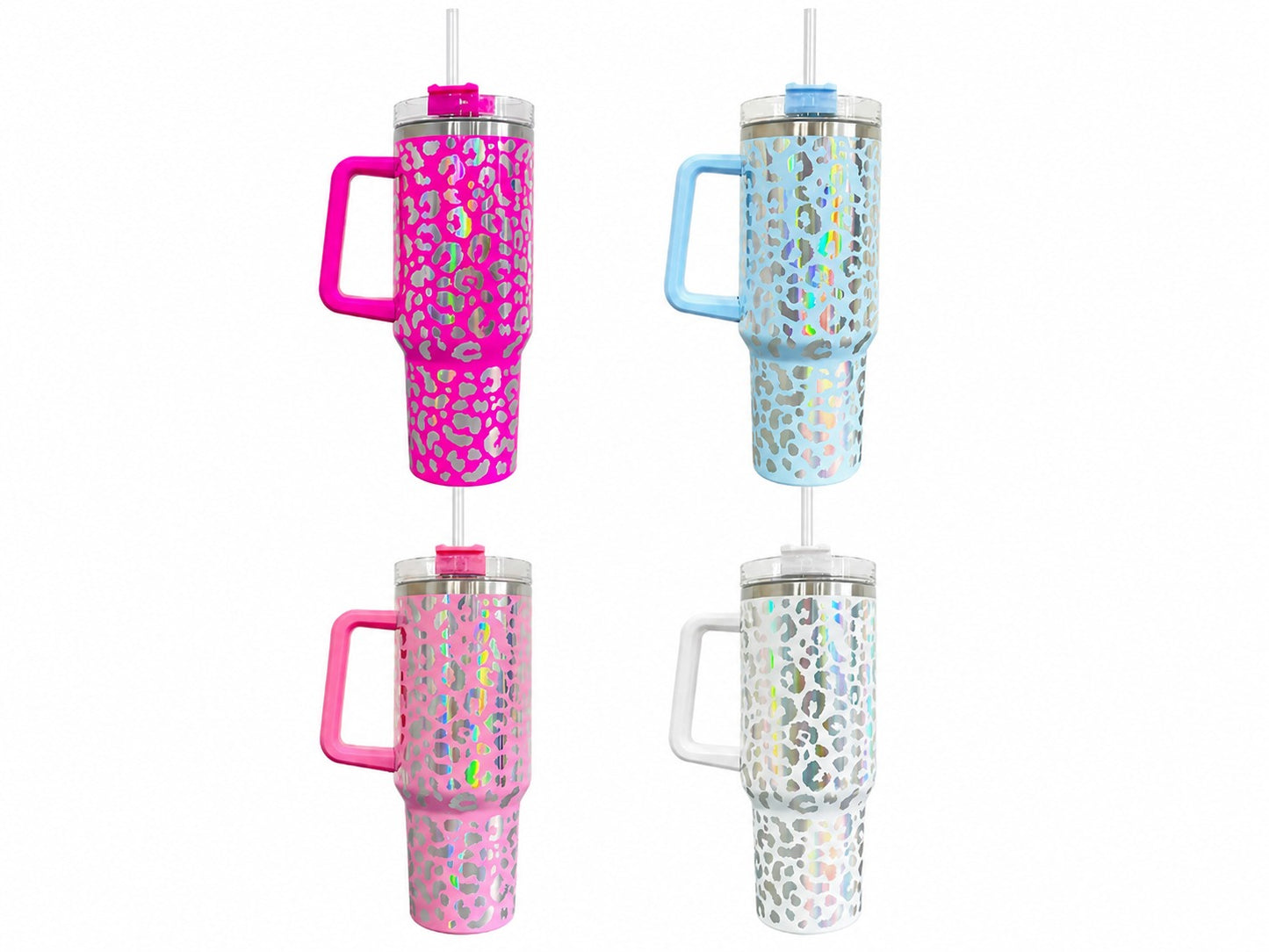TUMBLER | 1512354897186 | LEOPARD CAR CUP 40OZ (Assorted Colors)