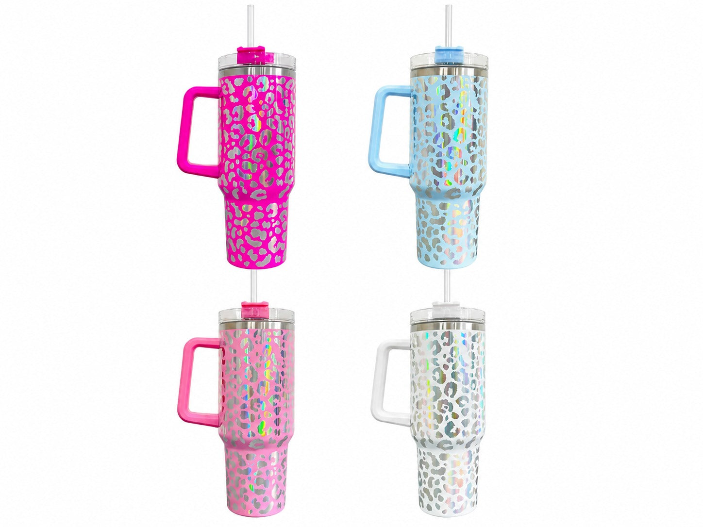 TUMBLER | 1512354897186 | LEOPARD CAR CUP 40OZ (Assorted Colors)