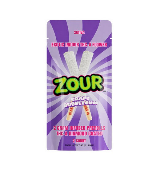ZOUR STASH THCA DIAMND GRAPE BUBBLEGUM 2GM PROLL SATVA 2CT