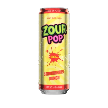 ZOUR POP THC STRAWBERRY PUNCH 100MG 12OZ