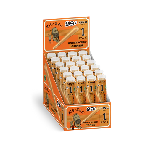 ZIG ZAG UNBLEACHED KING CONES TUBE 1PK 24CT