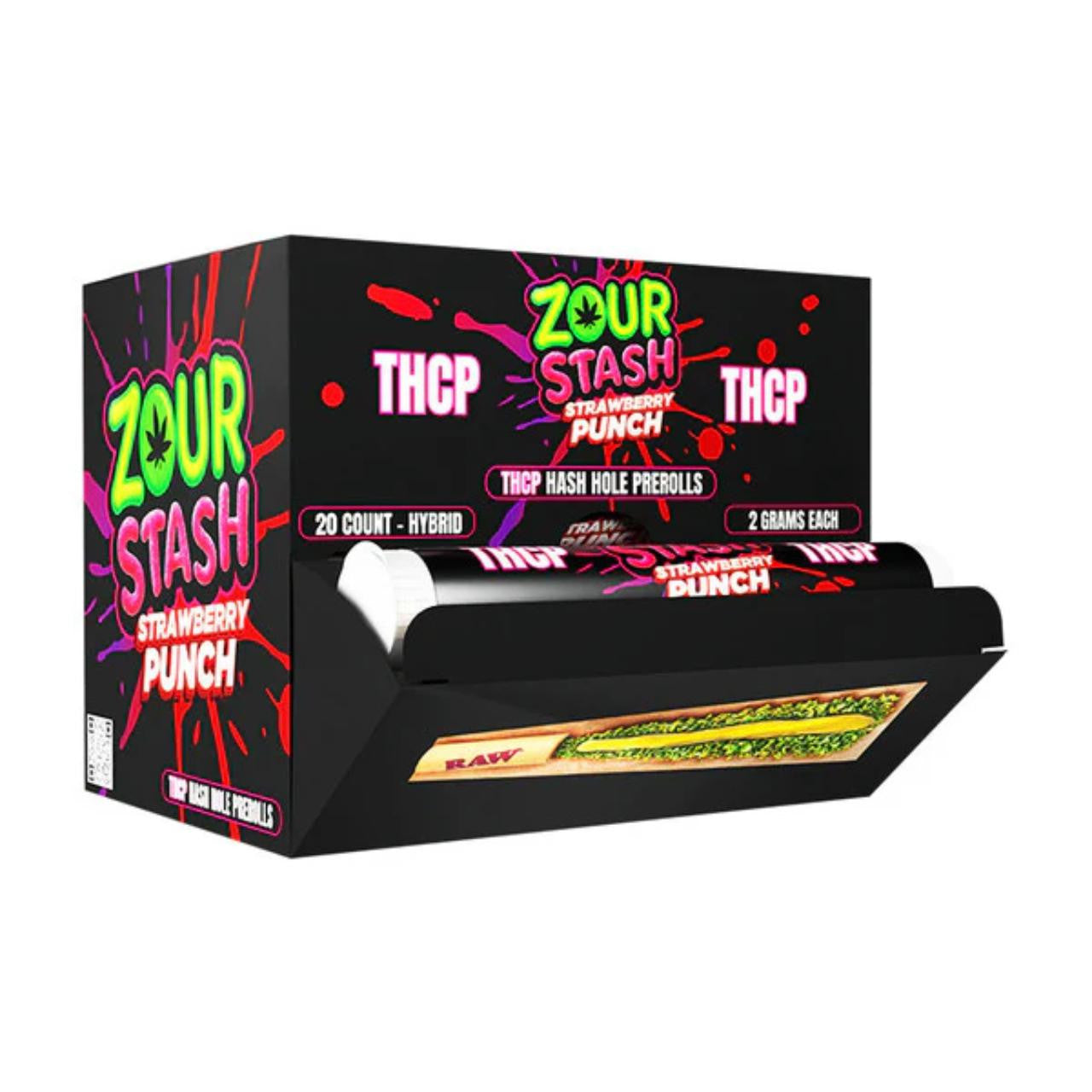 ZOUR STASH THCP HASH HOLES PROLL STRAWBERRY PUNCH HYB 2GM