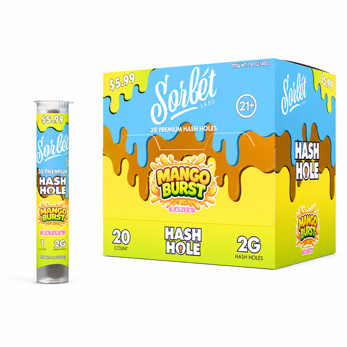 SORBET LABS HASH HOLE MANGO BURST STVA 2GM 20CT