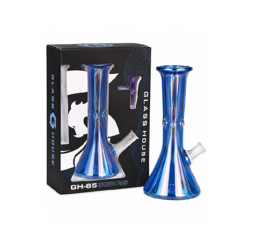 GLASS HOUSE MINI IRIDESCENT BEAKER BLUE