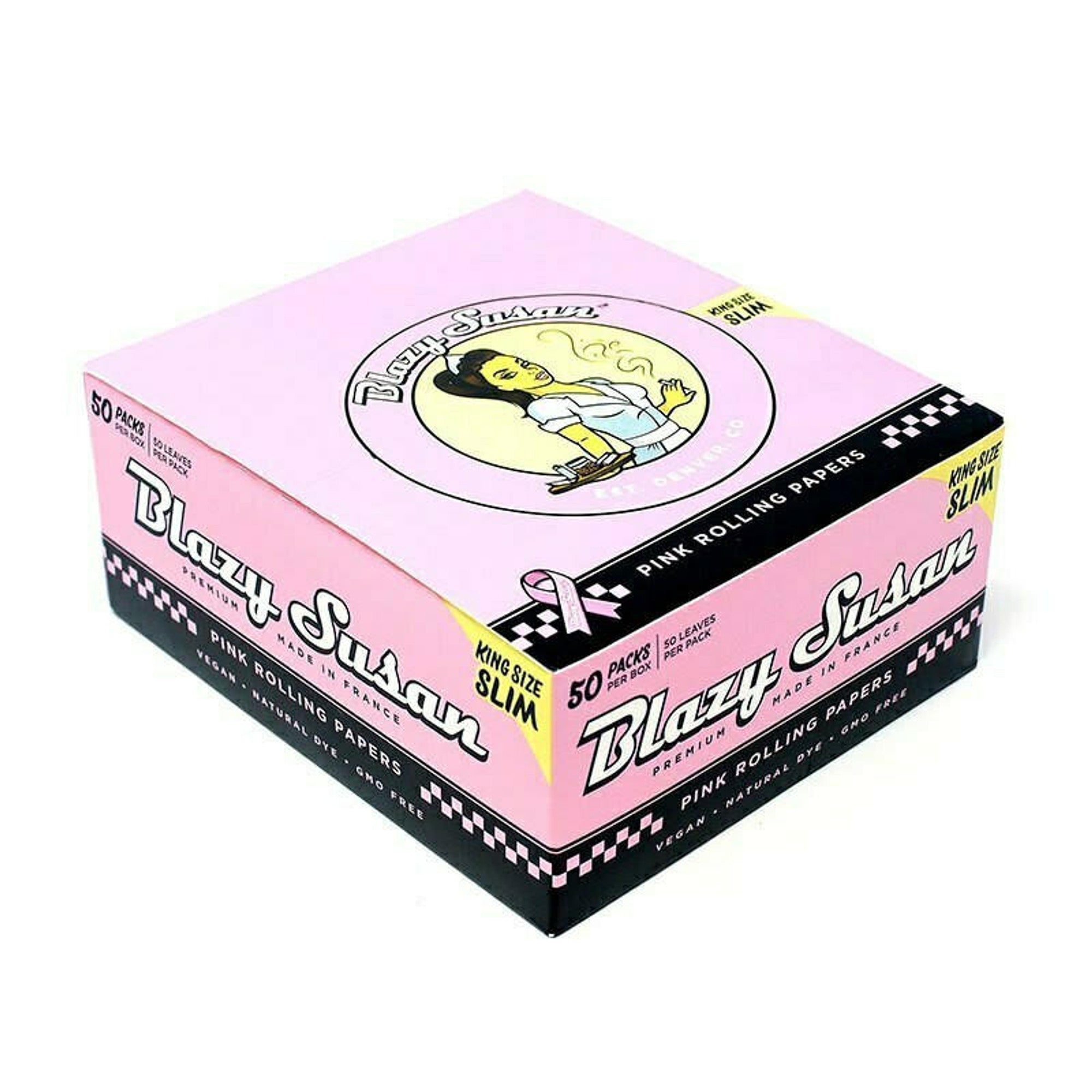 BLAZY SUSAN PINK PAPER KING SIZE SLIM 50PKS